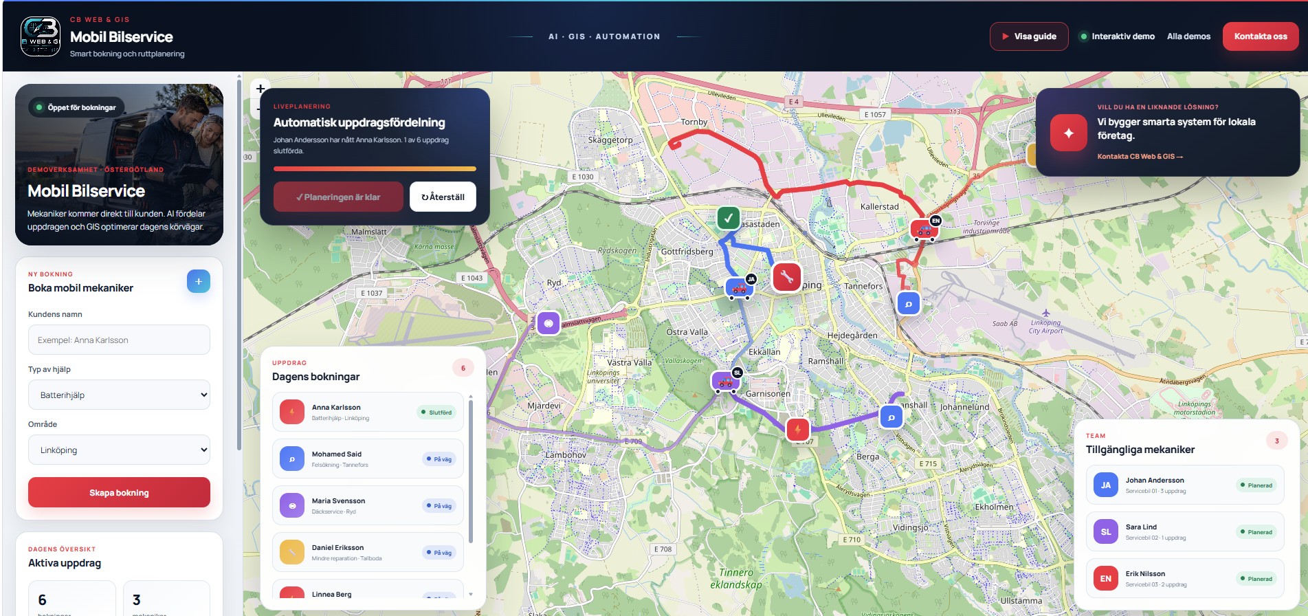 Mobil Bilservice med AI och GIS